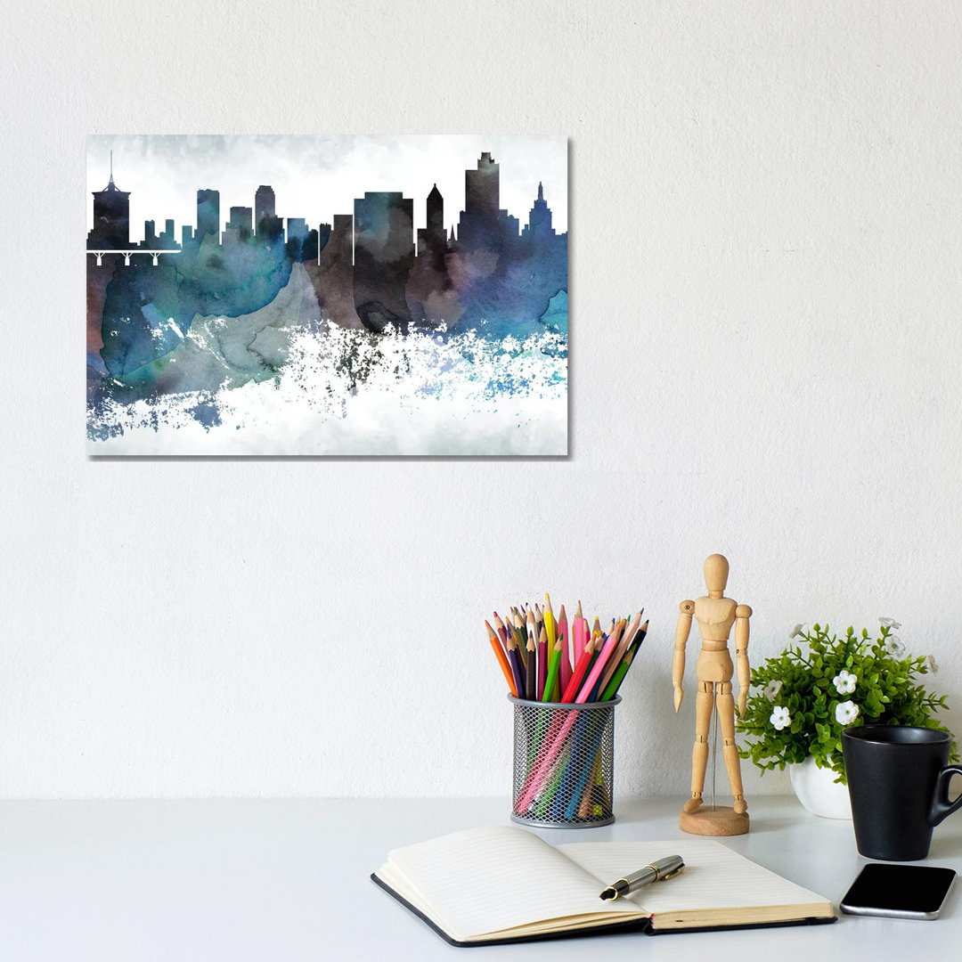 Tulsa Bluish Skyline by WallDecorAddict - Wrapped Canvas Gallery-Wrapped Canvas Giclée