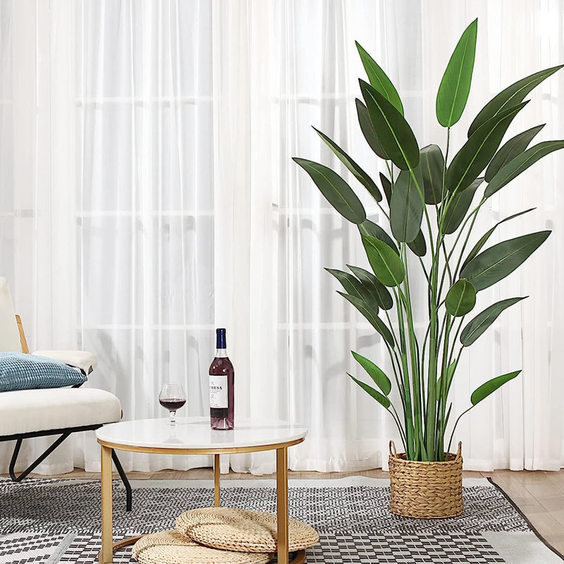 72'' Faux Lily Plant in Cement Pot