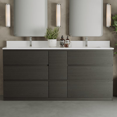 Anguilla 72in. X 20in. Double Vanity Walnut