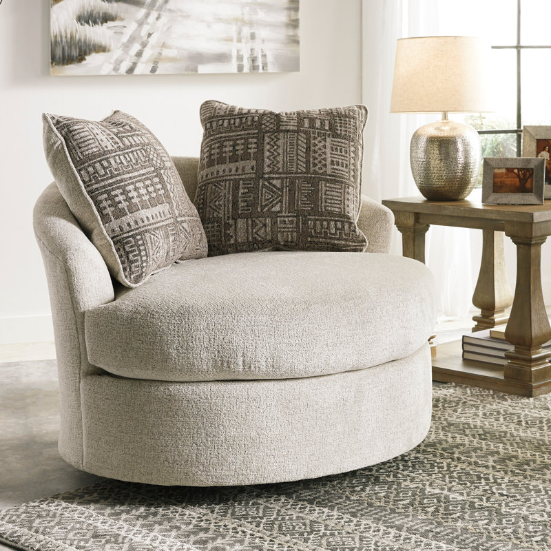 Chaise pivotante en polyester de 45 po de largeur North Andover, Pierre