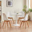 42.5cm Modern style Dining Chair, Padded Plastic Side Chair with Solid Wood Legs-280027451-343382744