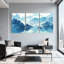 Paysage et nature montagne lac brume bateau reflet ciel nuages arbres ensemble de 3 impressions sur toile-891118763