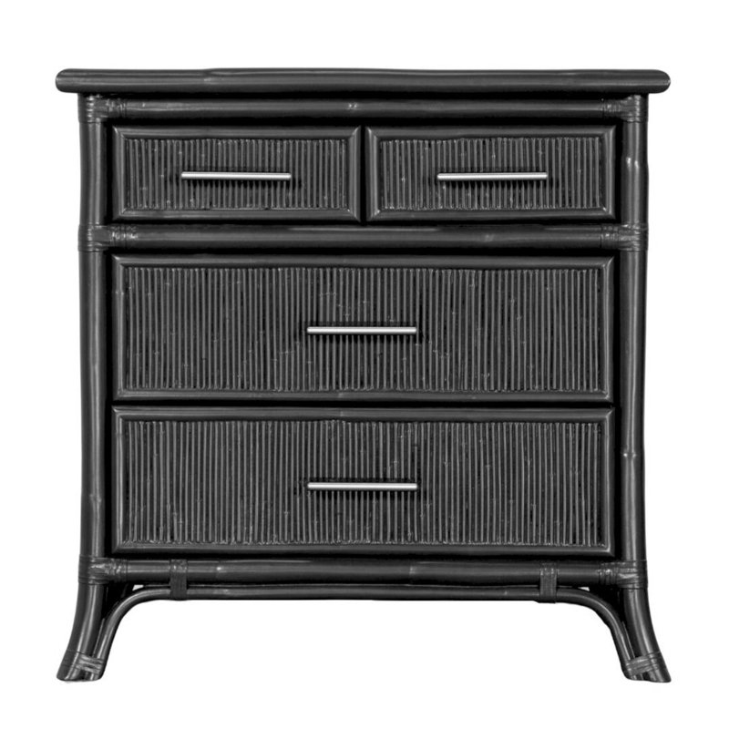 Bermuda 4-Drawer Nightstand, Black