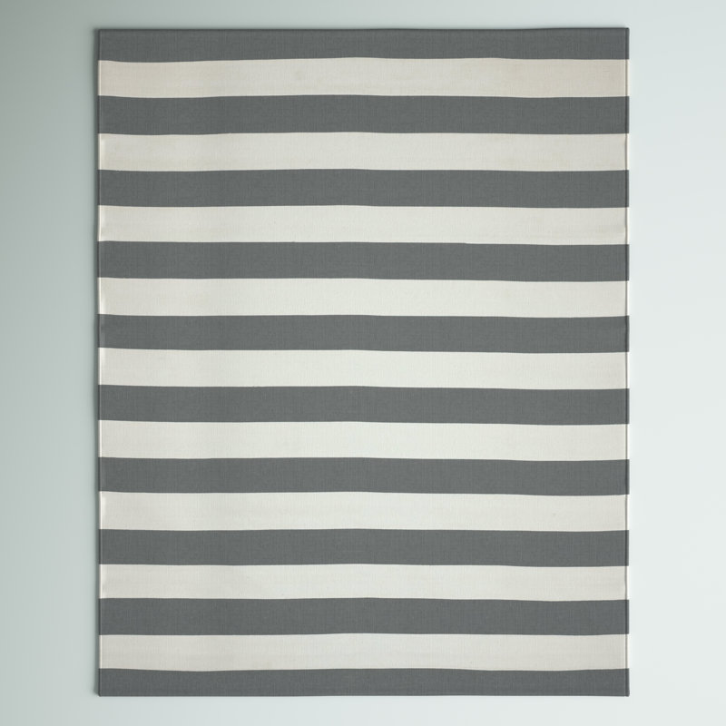 Parikh Hand Woven Cotton Striped Rug, Rectangle 12' x 15'