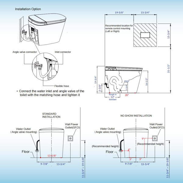 ᐅ【WOODBRIDGE B0930S Smart Bidet Toilet with 1.28 GPF Dua Flush