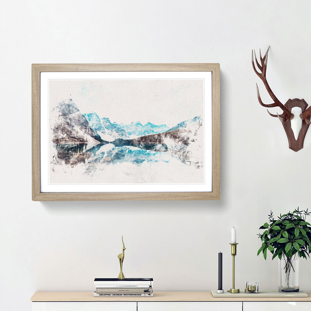 Mountains and Forest by Lake Moraine - Framed Print