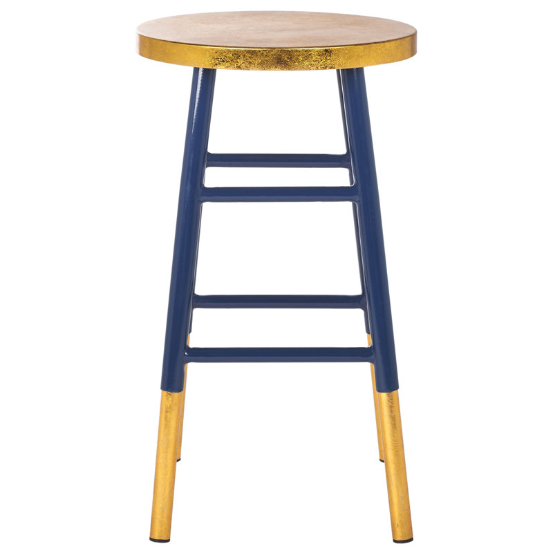 Tabouret de bar et de comptoir Amiaha, Marine, Tabouret de comptoir (assise de 24 po de hauteur), Or
