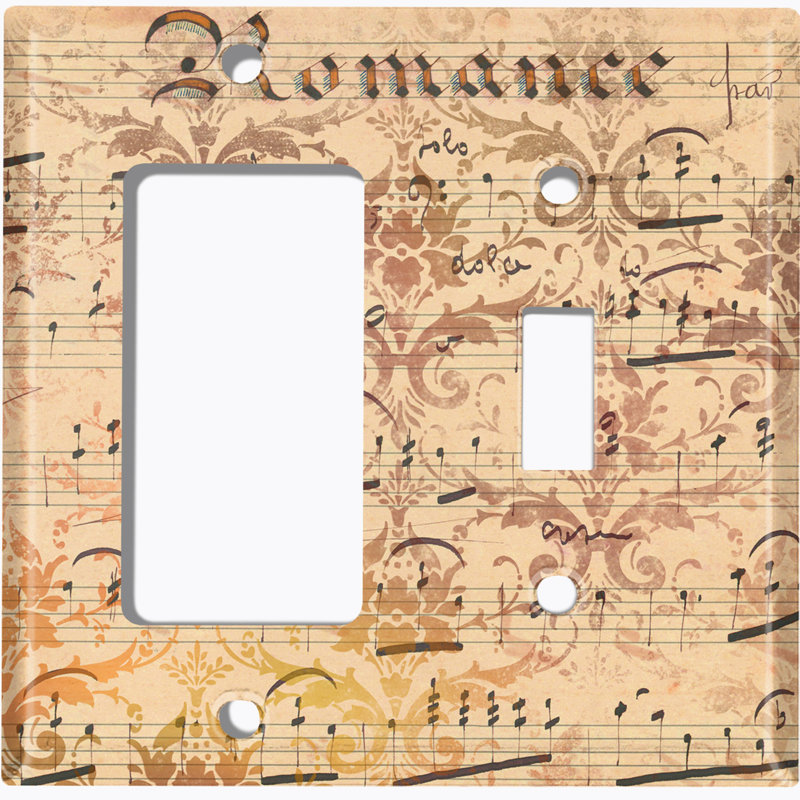 Patterned 2 - Gang Standard Combination Wall Plate, Beige