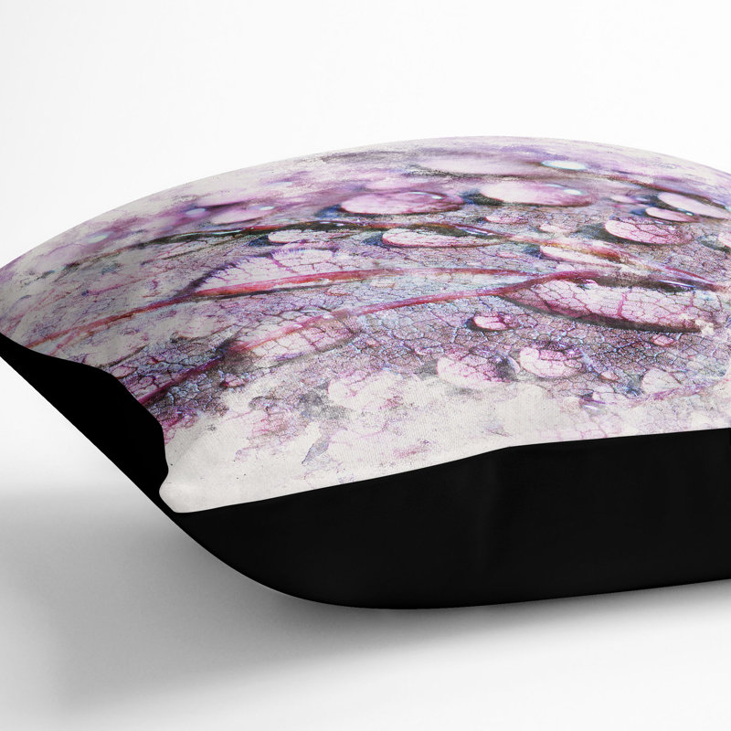 Floral Square Cushion, 40cm H x 40cm W x 15cm D, Black