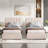 Platform Bed Upholstered Platform Bed Included Two Twin Size Beds, Hydraulic Storage Systems And Vertical Stripe Headboard-107402884