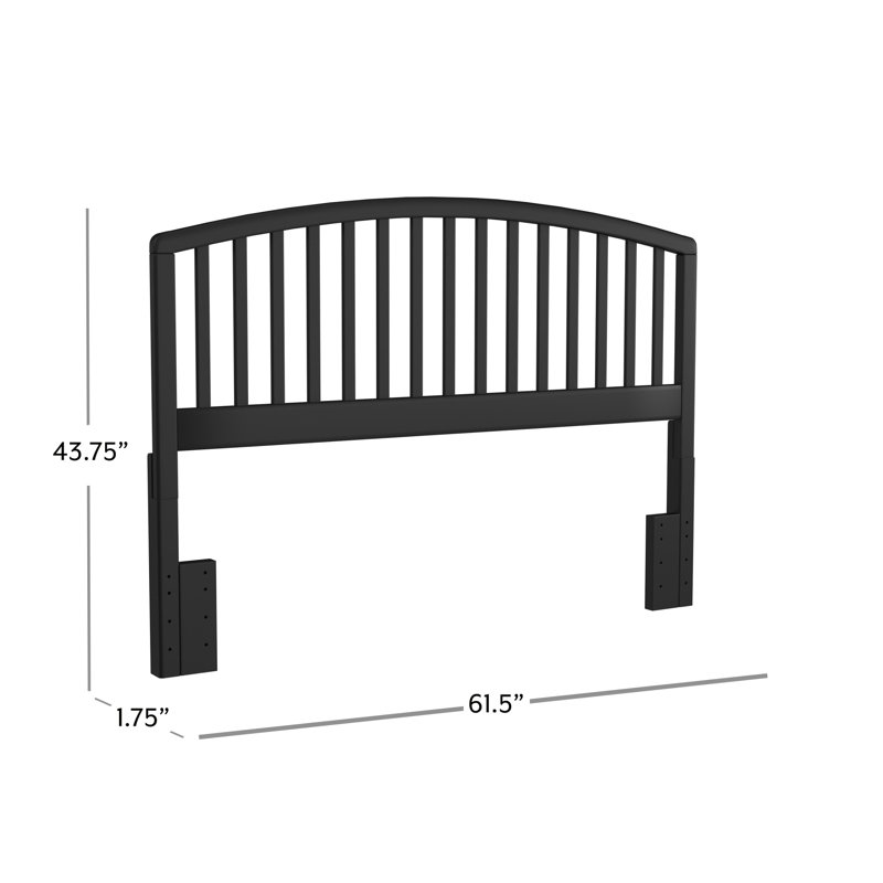 Brekke Solid Wood Headboard, Full/Queen, Black
