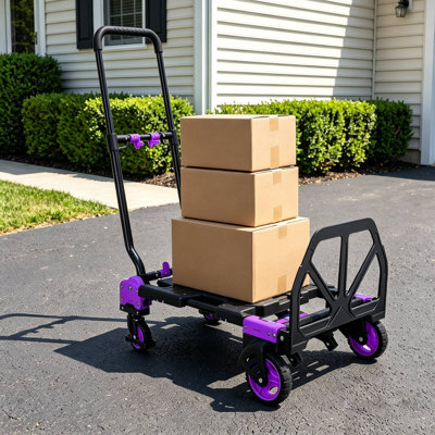 Heavy Duty 300lbs Folding Hand Truck, 2 in 1 Alu Foldable Dolly