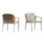 Chaises de salle à manger d'extérieur en faux osier et tissu d'extérieur Mitchell-2080782858