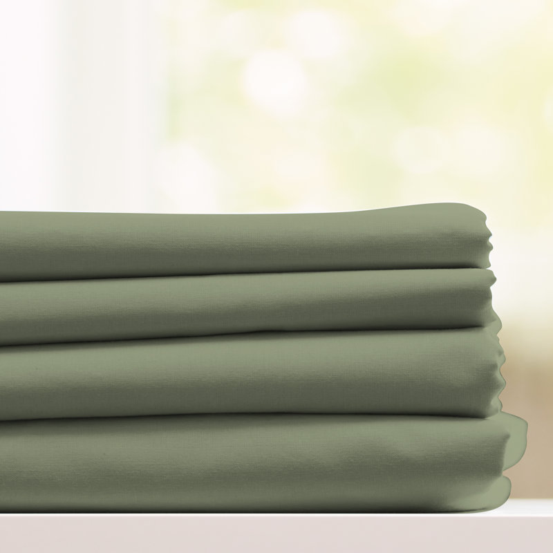Ensemble de draps en microfibre Luxury Hotel Comfort, Vert, Ensemble de draps pour lit simple avec un drap-hou