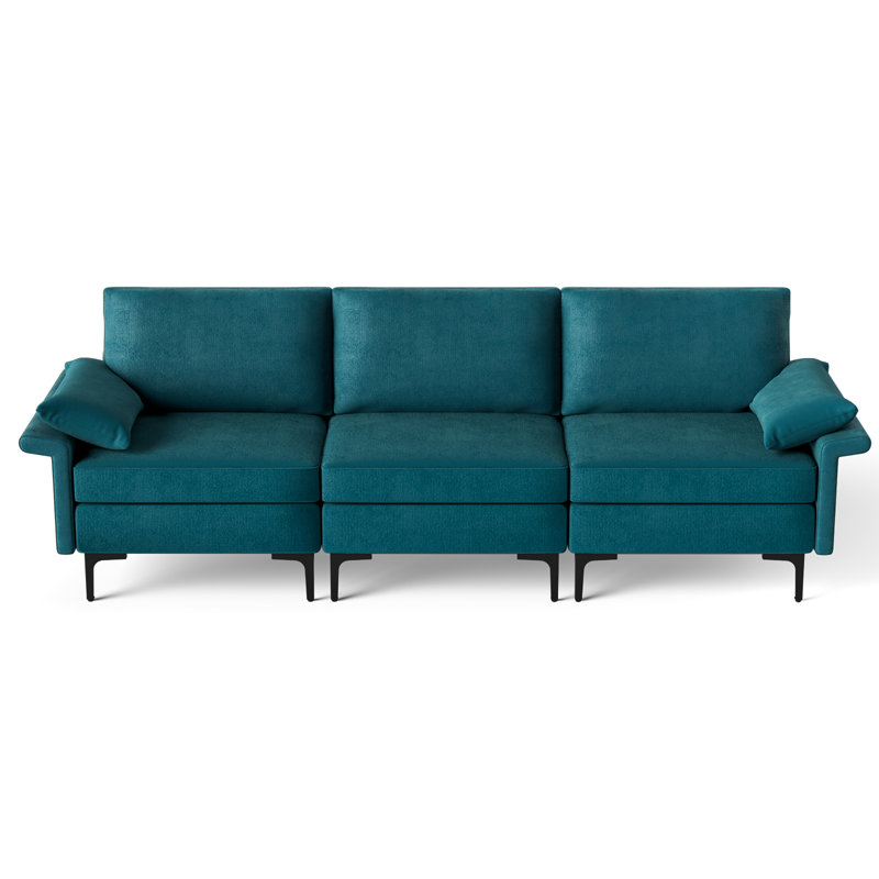 Latoyah 100.5'' Sofa, Blue Fabric