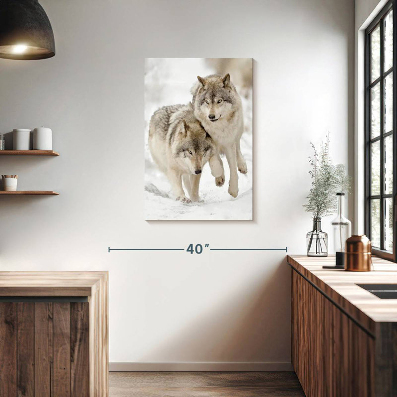 Brampt Playful Gray Wolves, 36" H x 24" W