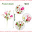 6 pièces de fleurs artificielles pour la Saint-Valentin - tulipe rouge et rose avec baies en forme de cœur, tiges de 14 pouces / 36 cm de long, matériau en mousse durable et fil métallique, décor romantique pour la maison, le bureau, les mariages et les occasions spéciales