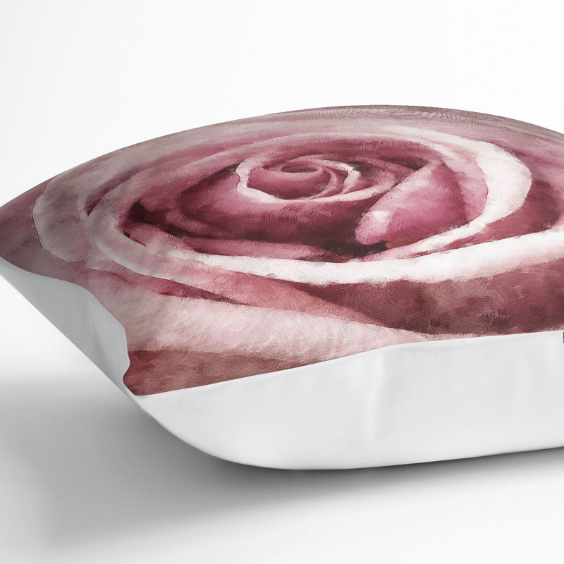 Pretty Rose Flower Cushion with Filling, 55cm H x 55cm W x 20cm D, White