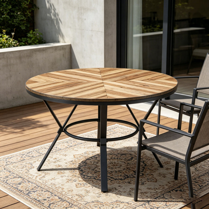 Table de salle à manger d'intérieur avec pieds en métal