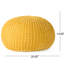 Repose-pieds tricoté en coton jaune et plancher, capacité de poids de 200 lb, élément décoratif, nettoyage des taches, perles à l'intérieur, pouf de style 20 po x 13 po, relaxation, limite, objet, nettoyage seulement, rembourré de perles,