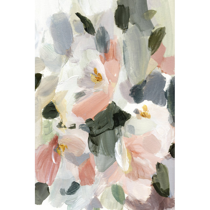 Soft As Petals II -  Painting, 122 cm H x 81 cm W, Black Floater Framed