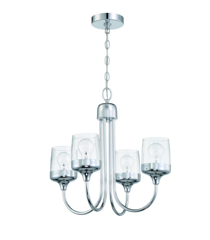 Schaitman 4 - Light Steel Dimmable Classic / Traditional Chandelier, Chrome