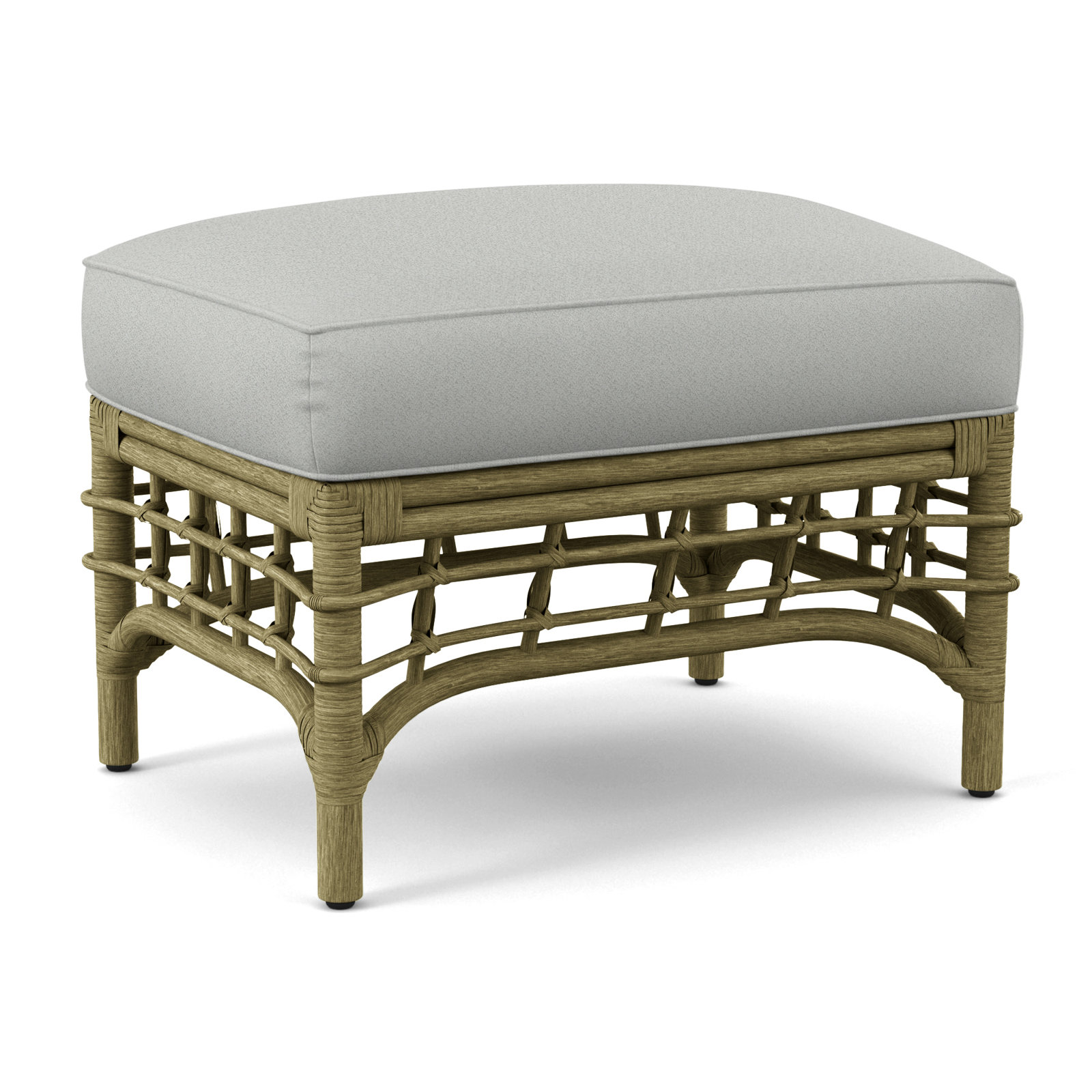 Luca Upholstered Ottoman, Oslo Grey; 0820-85, Sea Glass