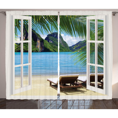 Nautical Home Semi-Sheer Rod Pocket Curtain Panels