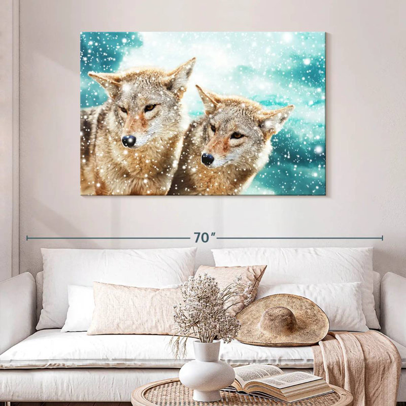 Paire de coyotes Brampt, H 32 po x l 48 po