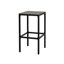 Tabourets de bar modernes en bois, 2 pièces Gris et noir. Structure en métal avec siège à lattes pour l'extérieur. 16 x 16 x 30 pouces industriel 2. Finition, cadre. Espaces. 16,35 po x 16,35 po x 29,42 po-25333740