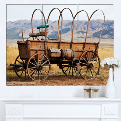 " Old American Cart In Grassland " 3 - Pieces