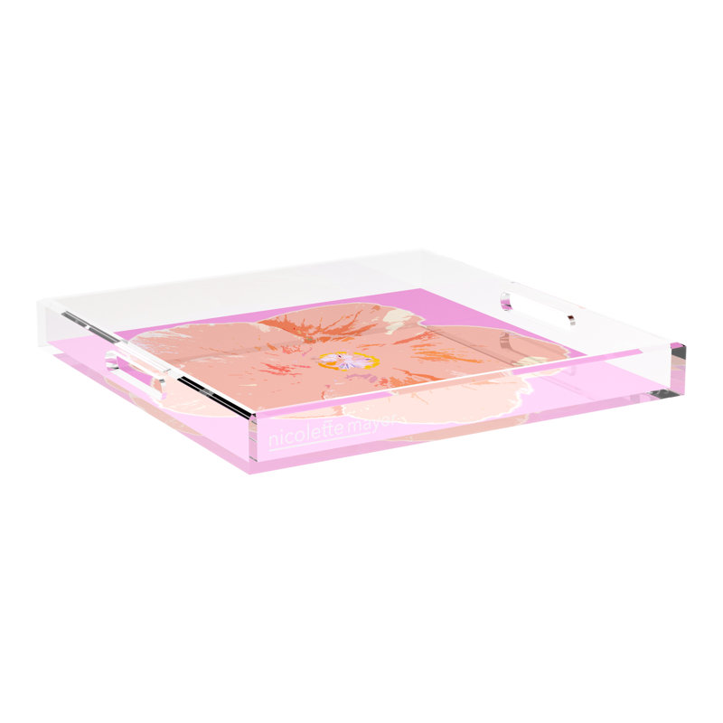 Decorative Tray, 18"W x 18"D x 2"H, Orchid