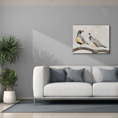  'Quail Pair' by Cat Thurman Designs Canvas Wall Art, 34" x 26"
