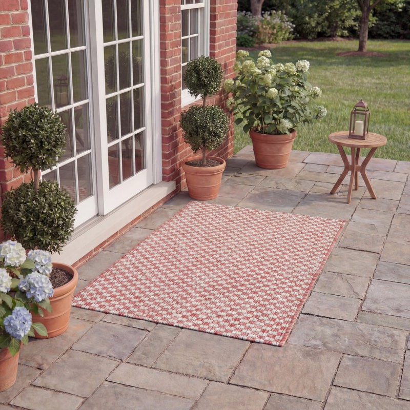 Tapis intérieur / extérieur gris Arneshia, Rectangle 2 pi x 3 pi 7 po