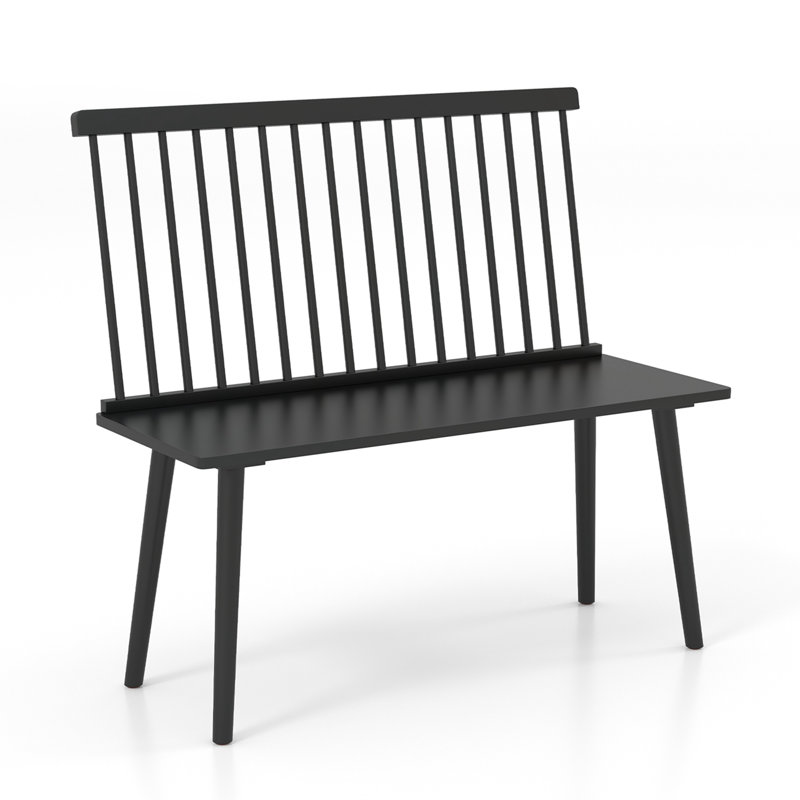 Kastor Solid Wood Bench, Black