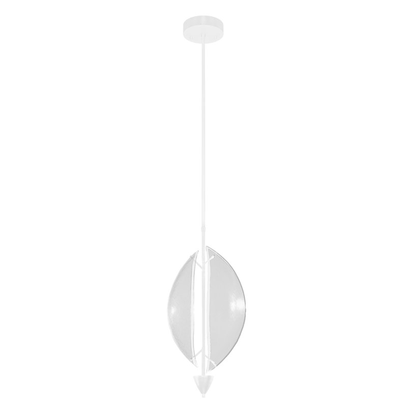 Luminaire suspendu rond l 11 po Embark, Laque blanche, Clair