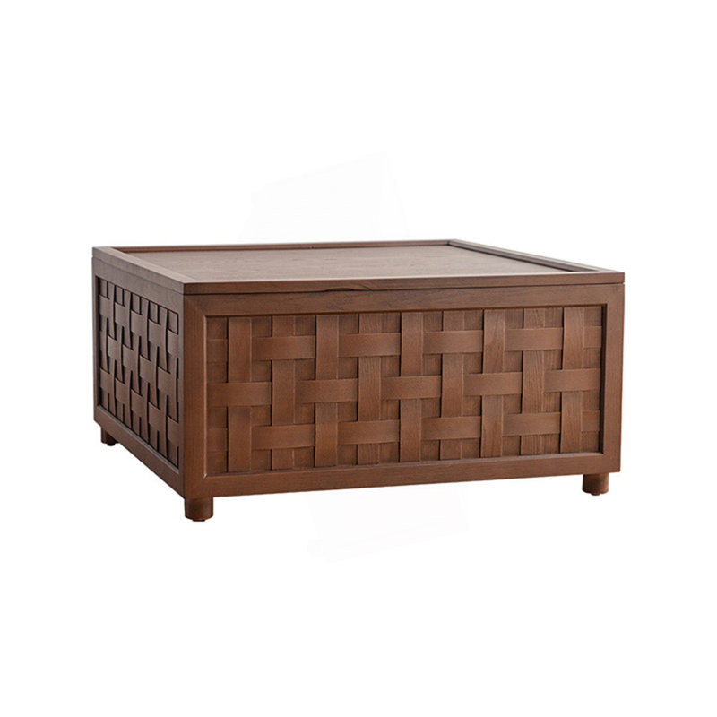 Table basse Farmhouse avec rangement, grande table basse carrée