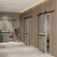 Panneau de porte intégré en mélamine 32 po x 84 po + rail coulissant 6,6 pi + guide de plancher réglable + poignée, panneau de porte intérieur moderne, protégé par une couche de mélamine de 2 mm d'épaisseur, résistant à l'humidité-122618717