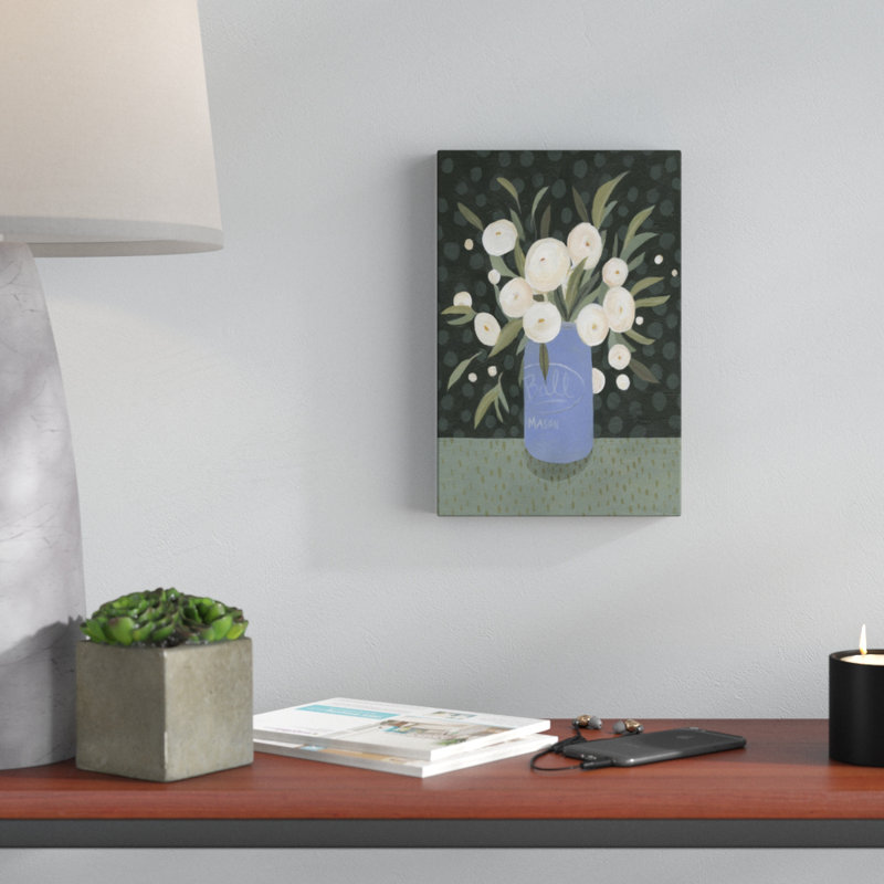 Mason Jar Bouquet I by Emma Scarvey - Painting Print, 30cm H x 20cm W, Wrapped Canvas
