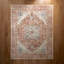 Tapis d'intérieur lavable bleu à médaillon rétro-641075167-670906980