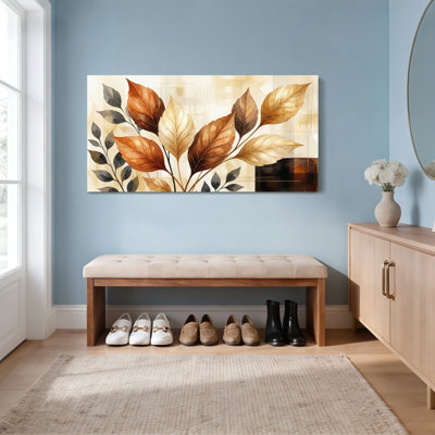 Ensemble de 1 tableau sur toile à motif botanique de feuilles d'automne