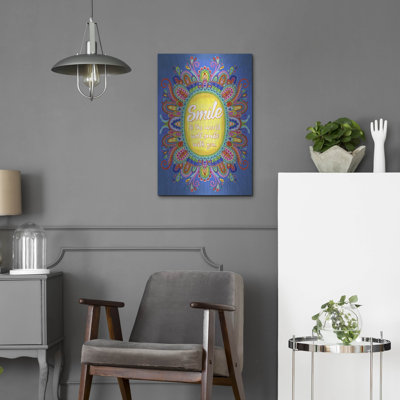 Bungalow Rose 'Smile' by Hello Angel Metal Wall Art
