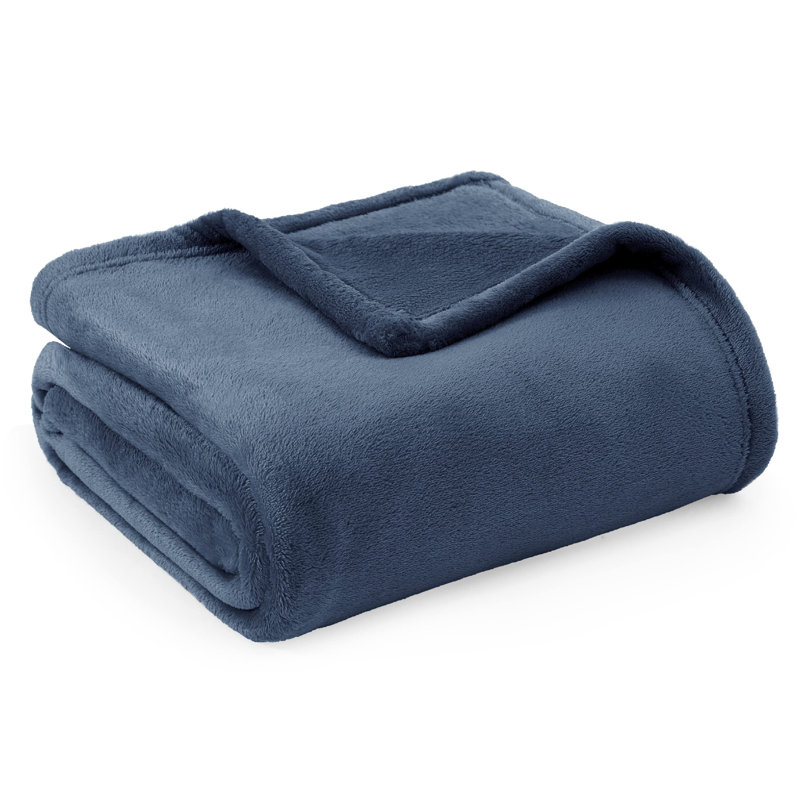 Bedsure Soft Fluffy Fleece Throw Blanket for Sofas&Beds, 200cm x 150cm, Grey Blue