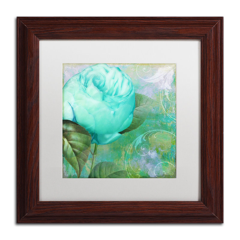 Jadaya «Aqua Rose I», impression encadrée, H 11 po x l 14 po x P 0,5 po, Blanc