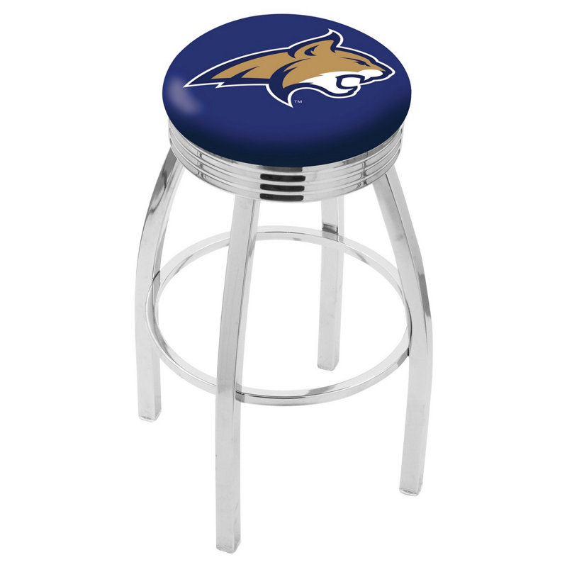 Logo Series Bar Stool, Bar Stool 30” Seat Height, Solid Welded Black, Montana State University