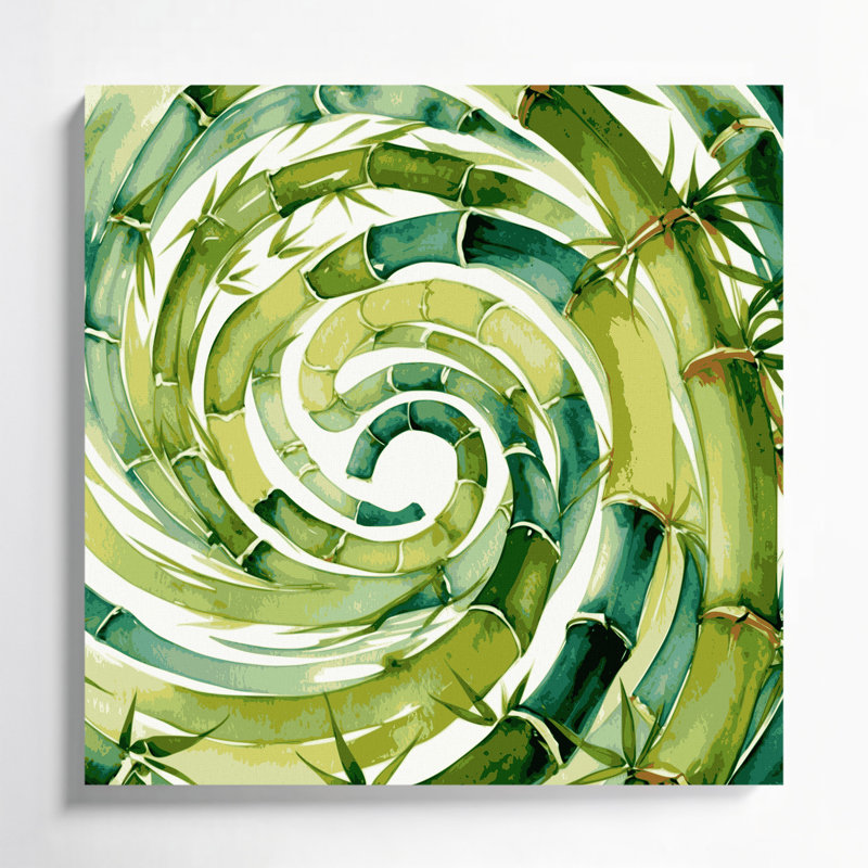 Art mural sur toile vert, H 12 po x l 12 po