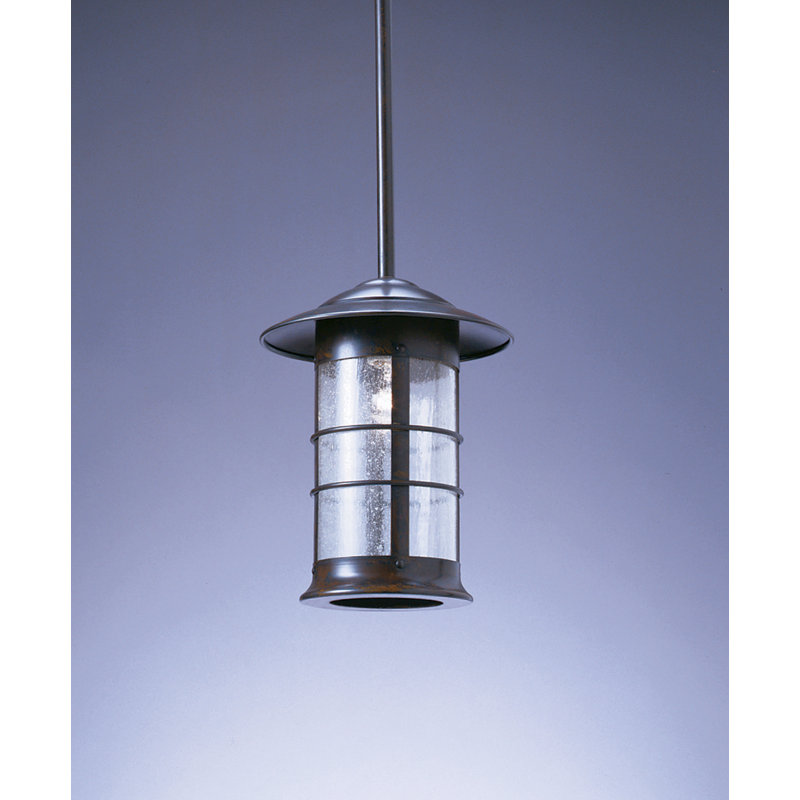  Lanterne Suspendue à 1 Lumière Newport, 24.25" H x 18.75" W, Bronze, Givré