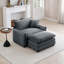 Canapé simple à assise profonde avec repose-pieds et coussin-1925025175