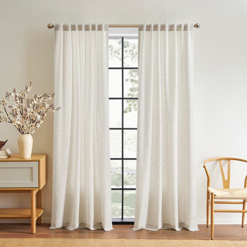 DKNY Khalipa Linen 50 X 84 Curtain Panel Pair, 50" W x 84" L