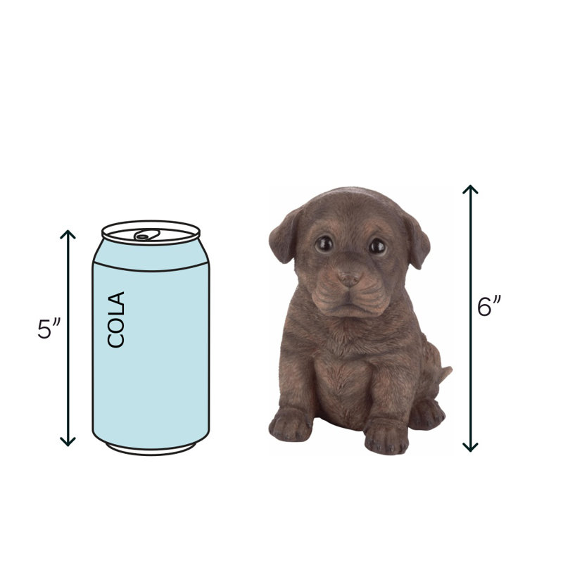 Chocolate Brown Resin Labrador Puppy Dog Statue